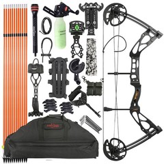 Archery Compound Bow Arrow Set 325fps 80% Let-Off 0-70Lbs Target Hunting LH/RH