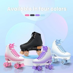 Adjustable Roller Skates for Women & Men – Comfortable Quad Skates with Half-…