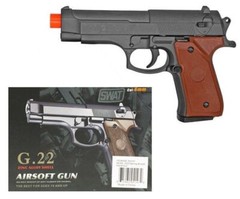 UKARMS G22 6.5″ Full Metal Alloy Airsoft Pistol Gun Faux Wood Grips 230 FPS