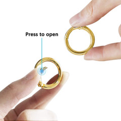 16PCS Spring O Ring Zinc Alloy round Carabiner Snap Trigger Buckle Hooks Clip DI