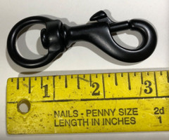 (5) Black Powder Coated Solid Brass Bolt Snaps 3/4″