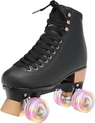 Adjustable Roller Skates for Women & Men – Comfortable Quad Skates with Half-…