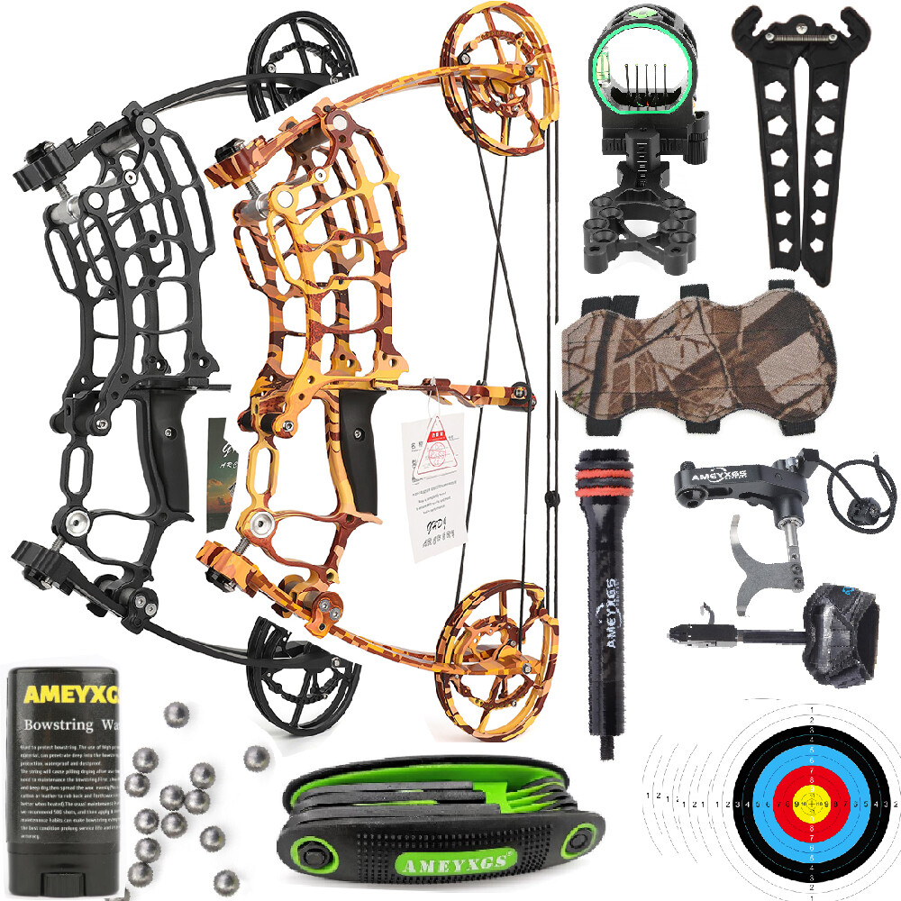 Archery Compound Bow Short Axis Dual-Use Steel Ball 30-70lbs Shoot Hunting RH LH