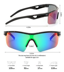 Feisedy Kids Teens Baseball Polarized Sunglasses Sports Tr90 Frame Boys Girls