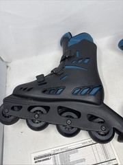 Hawk Roll USA Inline Skates Men’s/Boy’s Size 5 Black/Blue Rollerblades With Box
