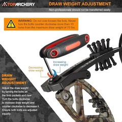 RH Compound Bow 30-70lbs 75% Let-off & Carbon Arrows Kit Adult Hunting Shooting