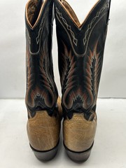 Tony Lama Men’s Western Cowboy Boots Tan Leather Black Stitching US 9 5184