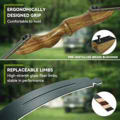 Black Hunter 60» Takedown Recurve Bow Set for Hunting and Target Practice