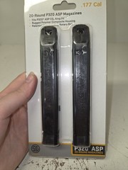 Sig Sauer P320 ASP Air Pistol .177 Cal Pellet 20-Round Magazine x2 – AMPC-177-20