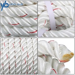 1inch × 120FT High Strength Braided Rope Breaking Strength 3400 Pounds White Red