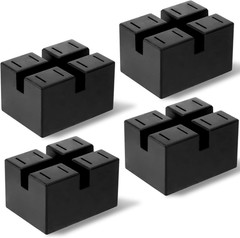 4-Pack Solid Rubber Pinch-Weld Blocks for Auto Lift Jack Stand Protection