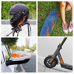 4 Pcs 7.8» Flame Reflective Sticker for Car Vinyl Racing Sports Flame Orange