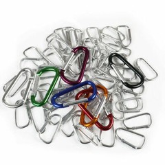 50/100x 2″/3″ Aluminum Carabiner D Shape Spring Clip Key Hook Keychain Buckle