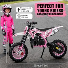 Gas Dirt Bikes Mini Dirt Bike 50CC 2-Stroke Gas Bike Motocross Moto for Kids