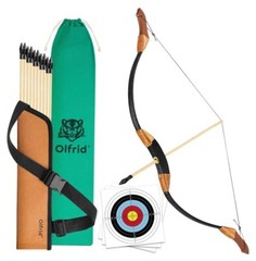 Wooden Bow & Arrow Set for Kids, Archery Toy – 10 Arrows, 3 Targets, Quiver, Bag