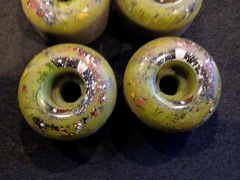 97A Conspiracy Skateboard Wheels Pushead 60 mm x 36 mm Green Vtg Genuine Pushead
