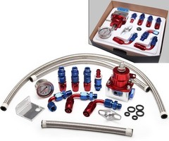 Aluminum Adjustable Universal EFI Fuel Pressure Regulator Kit with 0 Blue&Red