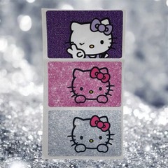 3 PACK HELLO KITTY PINK PURPLE SILVER Credit Debit Card Skin Cover Set Lot