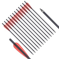 12pcs 20″ Crossbow Bolts Mixed Carbon Crossbow Arrows OD 8.8 Hunting Shooting