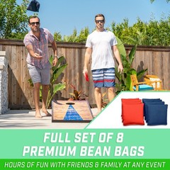 GoSports Classic Cornhole Set – Includes 8 Bean Bags, 4’x2′, 4 x 2 ft Rustic