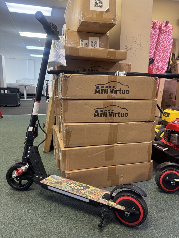 AMVirtuo A10 Folding Kick Electric Scooter 350W for Adults, Black