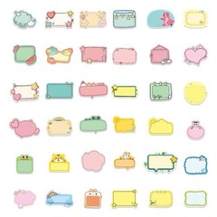 30Pcs Random Assorted Shape Blank Writable Label Self Adhesive Gift Tag Stickers