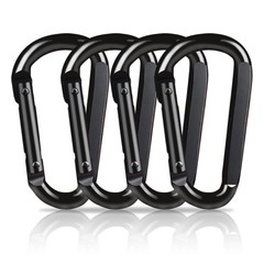 4 PCS Carabiner Clip, 860 Lbs-3″ Iron Heavy Duty Carabiner, Multi Purpose D S…