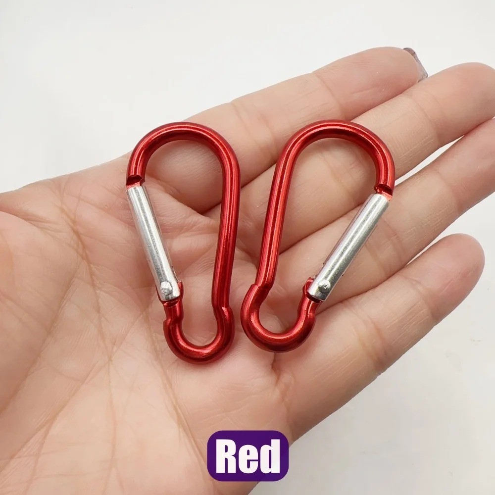 100PCS Carabiner Keychain Clip Aluminum Snap Hook Key Ring Camping Outdoor