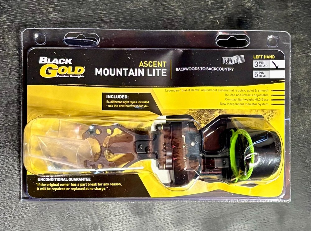 New Black Gold Ascent Mountain Lite 3 Pin .019 LH