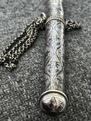Antique Silver Circassian Riding Crop Nagaika with Concealed Blade 1890 To 1910