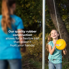 Tetherball Game Set – Classic and Original – Soft-Touch Tether Ball with 2 Durab