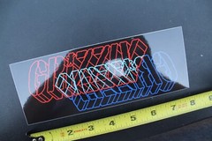 Grizzly Skateboard Grip Tape Red Blue 3D Z65C Original Skateboarding STICKER