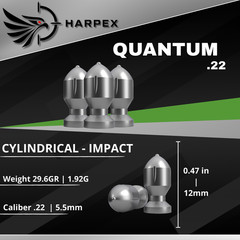 Harpex 6-Tin .22 Cal Airgun Pellets Kit – Lead, Pointed & Domed, Assorted Styles