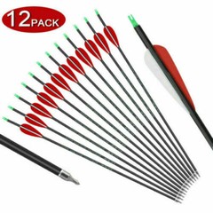 28/30″ Carbon Arrow Practice Hunting Removable Tips for Compound & Recurve Bow