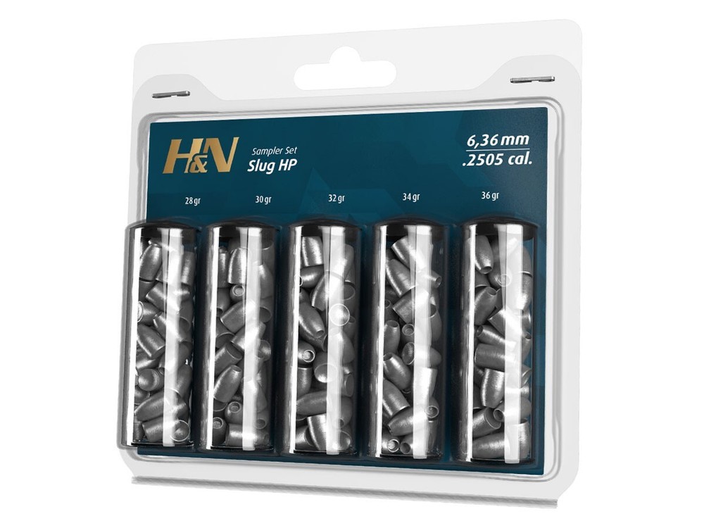 H&N Slug HP 120 Count 5 Type HUNTING SAMPLER 6.36mm .25 Caliber Air Pellets