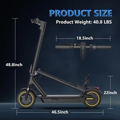 LADPED LPMAX Electric Scooter 22MPH Max Speed 500W Double Suspension 14.5ah