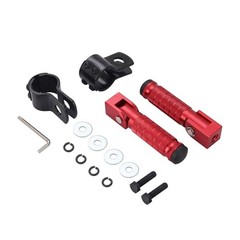 M8 90° Foldable Motorcycle Foot Pegs, CNC Aluminum Alloy & Anti-Skid Red