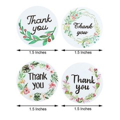 500 Self Adhesive 1.5″ Round Floral Thank You STICKERS Labels DIY Crafts Favors