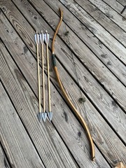 Sinew backed Osage Recurve Bow 54in 48 pounds at 25” Draw right handed w/ Arrows