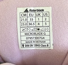 Rollerblade Microblade G Kids Adjustable Inline Skates US 2-5 Pink/Black