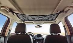 Car Ceiling Cargo Net Pocket,31″x21″ Adjustable Double-Layer Mesh SUV Roof