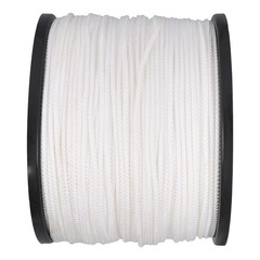 1/8 Inch Hollow Braid Polypro Rope 1000FT 350 Pounds Tensile Strength White