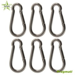 6 Pack 304 Stainless Steel Clips Spring Snap Hook Carabiner Easy To Install