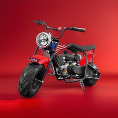 Gas-Powered Mini Bike Motor Scooter w/ Headlight Black/Red