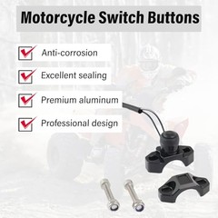Universal Motorcycle Engine Start Stop Kill Switch with Black(Black Button)