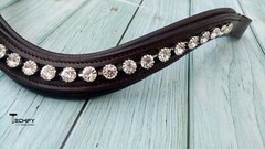 Stunning Leather 8mm Large Crystal U-Shaped Horse Browband – Perfect for Shows