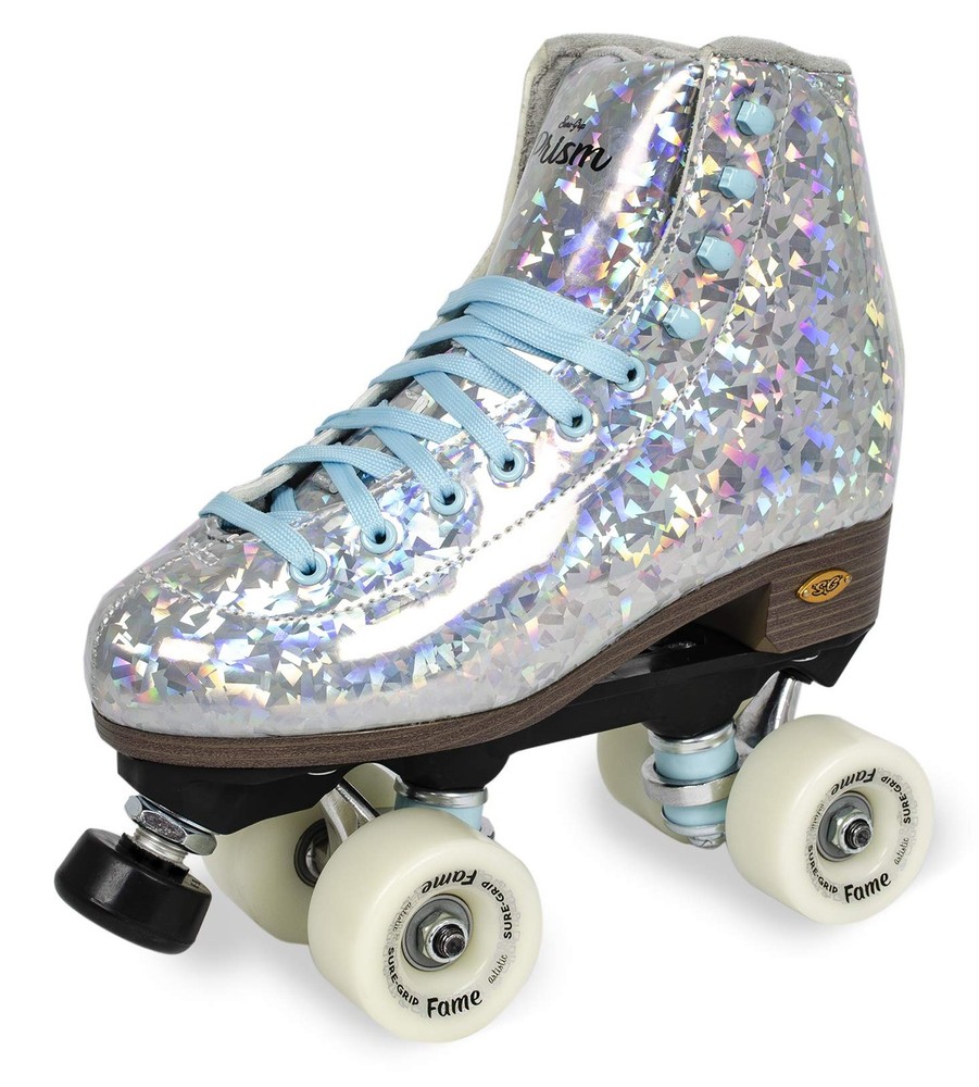 Sure-Grip Prism Plus Roller Skates Indoor (Sliver, Size 8) 8, SILVER