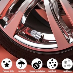 4PCS Bullet Shell Tire Valve Stem Caps, Aluminum Alloy Car 4 pcs Bullet-Silver