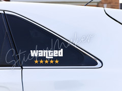 Wanted Level 1-5 Star Vinyl Decal Funny Bumper Sticker