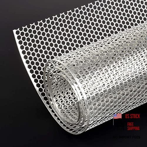 47×16 inches Car Pickup Truck Grill Mesh Spoiler Bumper 6x1mm Honeycomb Silver